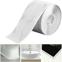 Frienda Marble Caulk Tape 10.5' X 1.5'' Waterproof Self Adhesive Caulk Strip Bathtub Sealant Tape Sealing Strip Oil Proof Bathroom Sealant For Kitchen Floor Wall Edge Protector(Pe)