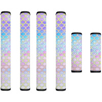 Garucesta 6 Pieces Fridge Microwave Door Handle Covers Protective Kitchen Appliances Handle Protector Keep Off Smudges, Oil Stains, Fingerprints, Liquids, Blue Pink Gradient Mermaid Scale