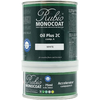 Rubio Monocoat Wood Stain & Finish 175 Ft - White | Oil Plus 2C | Quick-Dry, Eco-Friendly Linseed Wood Oil For Indoor Use, Includes Accelerator (Part B) | Protector | 350 Ml