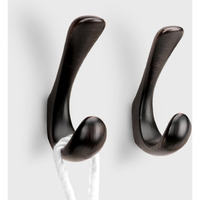 Metaliby 2 Pack Towel Hooks For Bathrooms Wall Mounted, Oil Rubbed Bronze Bathroom Hooks For Towels, Robe & Towel Hook For Wall, Modern Bath Towel Hook