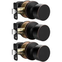 Goldenwarm Oil Rubbed Bronze Door Knobs Interior, Closet Door Knob Passage Door Knobs For Bedroom Or Bathroom (3 Pack)
