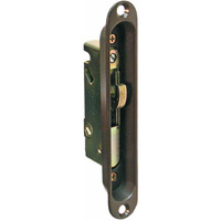 Fpl #3-45-S Sliding Glass Door Replacement Mortise Lock With Recessed Adapter Plate, 5-1/4    Screw Holes, 45 Degree Keyway- Oil Rubbed Bronze Finish