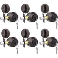 Gobrico 6 Keyed Alike Oil Rubbed Bronze Entrance Single Cylinder Deadbolts With Same Key