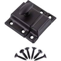 Large Stamped Oil Rubbed Bronze Cabinet Door Latch - 2 1/8""    2 1/8"" - Pack Of 6 - Spring Loaded Cupboard Door Latch With Oval Turn - Vintage Cabinet Hardware | Ua-140-Lob (6)