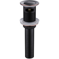 Angle Simple Bathroom Sink Drain With Overflow, Brass Pop Up Vanity Sink Drain Stopper Oil-Rubbed Bronze