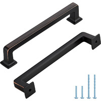 Ravinte Hardware 5 Pack Oil Rubbed Bronze Cabinet Pulls - 5 Inch (128Mm) Hole Centers, Solid Zinc Alloy Kitchen Handles & Drawer Pulls, Durable Hardware For Cabinets & Cupboards
