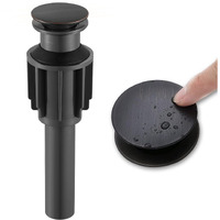 Bathroom Sink Drain Without Overflow For Vessel Sink Lavatory Vanity, Pop Up Drain Stopper Oil Rubbed Bronze Built-In Anti-Clogging Strainer