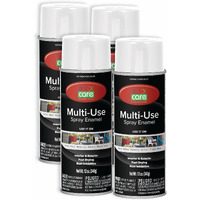 Color Care Spray Paint - 4 Pack Of 12 Oz. Cans, Oil Enamel, Rust Resistant, Quick Drying, No Drip Formula For Wood, Metal, Plastic, Masonry, Indoor & Outdoor Use (Gloss White)