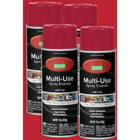 Color Care Spray Paint - 4 Pack Of 12 Oz. Cans, Oil Enamel, Rust Resistant, Quick Drying, No Drip Formula For Wood, Metal, Plastic, Masonry, Indoor & Outdoor Use (Ruby Red)
