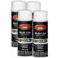 Color Care Spray Paint - 4 Pack Of 12 Oz. Cans, Oil Enamel, Rust Resistant, Quick Drying, No Drip Formula For Wood, Metal, Plastic, Masonry, Indoor & Outdoor Use (Flat White)