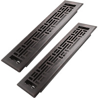 Howeall 2X12 Inches 2 Pack Heavy Duty Walkable Floor Register Easy Adjust Air Supply Lever Floor Vents - Seattle Design - Vent Cover For Home Floor - Oil Rubbed Bronze
