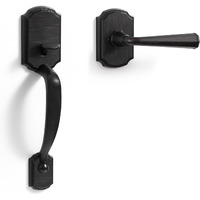 Sorwduerm 1 Pack Oil Rubbed Bronze Front Door Handle Reversible Lever Entry No Lock Handleset Single Cylinder Entry Way Door Handle