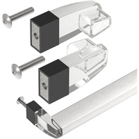 Shuisen Shower Door Towel Bar Brackets For Framed Sliding Shower Door Towel Bar, Clear Acrylic Bracket With Oil Rubbed Bronze Sleeve Fit For Alumax/Basco Glass Shower Doors, Set Of Two Brackets