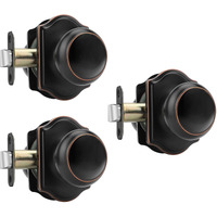 Haidms Oil Rubbed Bronze Closet Door Knobs Interior, Passage Interior Door Knobs, Bronze Indoor Closet Doorknobs For Closet Or Hall (3 Pack)