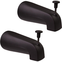 Westbrass E531D-1F-2-12 5-1/4"" Reach Wall Mount Tub Spout With Front Diverter, Oil Rubbed Bronze (2-Pack)