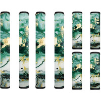 Maiyoinou Refrigerator Door Handle Covers Set Of 8 Washable Anti-Skid Protector For Fridge Dishwasher Oven Keep Off Fingerprints Liquid Oil Stain Food Spot For Home Decor, Green Gold Marble
