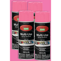 Color Care Spray Paint - 4 Pack Of 12 Oz. Cans, Oil Enamel, Rust Resistant, Quick Drying, No Drip Formula For Wood, Metal, Plastic, Masonry, Indoor & Outdoor Use (Pink)