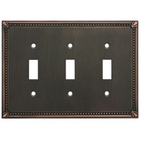 Cosmas 44032-Orb Oil Rubbed Bronze Triple Toggle Switchplate Wall Switch Plate Cover
