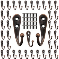 Pozean 40 Pack Wall Hooks For Hanging, Heavy Duty Small Coat Hooks Wall Mounted For Living Room, Bathroom, Kitchen, Bedroom For Key, Cup, Bag, Hat, Scarf, And More (Oil Rubbed Bronze)