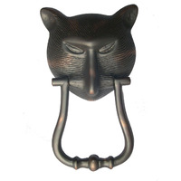 Brass Pharaoh Cat Head Front Door Knocker 8.4"" H Oil Rubbed Bronze Finish Loud Entry Door Metal Knockers For Animal Cat Lovers Includes Mounting Hardware Renovators Supply Manufacturing