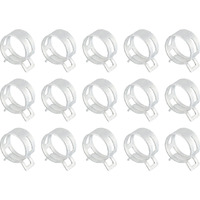 Uxcell 15Pcs Spring Band Type Action Fuel/Silicone Vacuum Hose Pipe Clamp, 20Mm Low-Pressure Air Spring Hose Clip Clamp For Automotive Oil Pipe Water Pipe, Silver