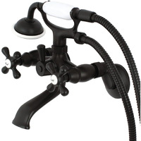 Kingston Brass Ks265Orb Clawfoot Tub Wall Mount Faucet, Oil Rubbed Bronze, 6-Inch Adjustable Center , Oil-Rubbed Bronze