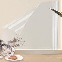 Wall Protector Clear Contact Paper Electrostatic Absorption Wall Protective Film Removable Walls Covering Oil Proof Waterproof Back Splash Protectors Wallpaper For Trash Can Chair Cat Dog Stove