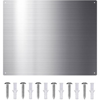 Vikio Home 30""X24"" Stainless Steel Stove Backsplash - Heat, Oil, And Grease Resistant Wall Protector - Ultra Flat Brushed Metal Panel For Modern Kitchens - Easy To Install