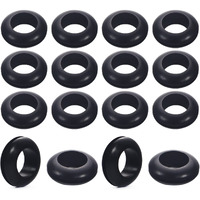 Fielect 100Pcs Rubber Grommets 14Mm Inner Dia Oil Resistant Armature Rubber Grommet For Wiring, Black