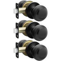 Goldenwarm Oil Rubbed Bronze Door Knob Interior, Keyless Round Closet Door Knobs, Interior Door Knob For Closet, Hallway(3 Pack)