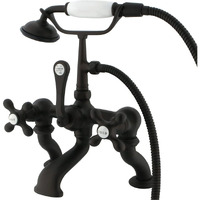 Kingston Brass Cc415T5 Vintage Clawfoot Tub Faucet, 3-3/8-Inch Adjustable Spread, Oil Rubbed Bronze