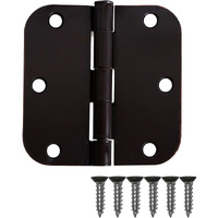 Ilyapa 48 Pack Oil Rubbed Bronze Door Hinges - 3.5 X 3.5 Inch Interior Door Hinges - 3 1/2 Inches, With 5/8 Inch Radius Corners