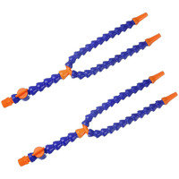 Uxcell 2Pcs G1/2"" Thread Flexible Water Oil Coolant Pipe Hose, 400Mm Plastic Adjustable Round Nozzle Y Shape Cooling Pipe Hose With Switch For Lathe Cnc Water Cooling System