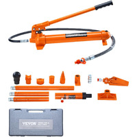 Vevor Porta Power Kit, 10 Ton Load, Portable Hydraulic Jack With 4.6 Ft Extended Oil Hose, Long Handle Design, Auto Body Frame Repair Kit With Portable Storage Case For Car Repair, Truck, Farm