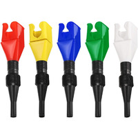 Harfington 5Pcs Flexible Snap Funnel, Universal Plastic Draining Oil Tool Retractable Automotive Fuel Funnel For Cars And Motorcycles, Blue/Green/Red/Yellow/White