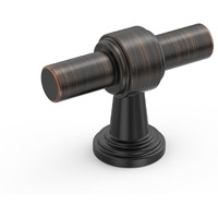 Amerdeco 10 Pack Oil Rubbed Bronze Cabinet Knobs 1.46 Inch(37Mm) Single Hole Cabinet Handles Rectangle Drawer Knobs And Pulls For Bathroom Cabinets Zh0069