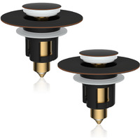 Ifealclear 2 Pack Metal Universal Bathroom Sink Stopper, Upgraded Stainless Steel Sink Drain Strainer For 1.1''~2.36"" Basin Pop Up Drain Strainer, Anti-Clogging Filter Basket, Oil Rubbed Bronze