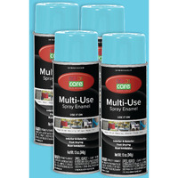 Color Care Spray Paint - 4 Pack Of 12 Oz. Cans, Oil Enamel, Rust Resistant, Quick Drying, No Drip Formula For Wood, Metal, Plastic, Masonry, Indoor & Outdoor Use (Light Blue)