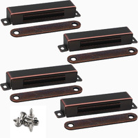 70 Lbs Magnetic Door Catch, Heavy Duty Latch For Cabinets Shutter Closet Furniture Door, Stainless Steel Cabinet Catch,Oil Rubbed Bronze,4Pcs