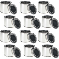 Master Elite Small 1/4 Pint Unlined Empty Metal Paint Can Bucket With Lids, Pack Of 12 - Triple Tight Lid Seal, 4 Fl. Oz. Steel Coating Storage Container Tin - Store Oil-Based Paint, Art, Diy Crafts