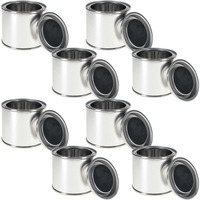 Master Elite Small 1/4 Pint Unlined Empty Metal Paint Can Bucket With Lids, Pack Of 8 - Triple Tight Lid Seal, 4 Fl. Oz. Steel Coating Storage Container Tin - Store Oil-Based Paint, Art, Diy Crafts