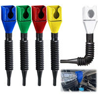 Onenine 5Pcs Flexible Draining Tool Snap Funnel, 2023 New Universal Plastic Clasp Funnel, Multi-Function Convenient Large Funnels Wide Mouth For Automotive Oil And Household Uses