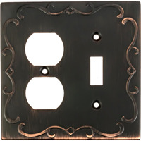 Sleeklighting | Wall Plates Decorative Regal Scrollwork Oil Rubbed Bronze | Electric Outlet And Switch Covers| Style: Toggle/Duplex (1 Pack)