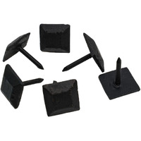 Mystic Colonial Solid Cast Iron Hand Forged Decorative Clavos - Set Of 6 Textured Nails With Natural Oil Blackened Finish - Rustic Vintage Hardware For Doors, Gates & Furniture
