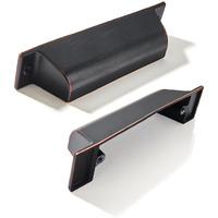 Zauyx 2 Pack 2-1/2 Inch Center To Center Oil Rubbed Bronze Cabinet Cup Pulls Drawer Pulls Kitchen Hardware Channing Cup Pulls Drawer Handles Knobs 2.5 Inch Hole Center