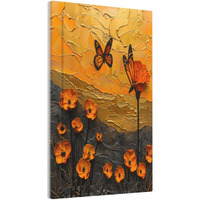Xuejiaku Light Switch Cover Oil Painting Abstract Orange Butterfly Flower 1 Gang Wall Plate Cover No Device Blank Decorative Outlet Covers Electrical Switchplate For Bedroom Home Decor