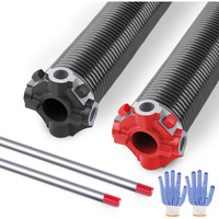 Garagespringf2C One Pair Of 2 Inch Garage Door Torsion Springs Replacement Set, Min. 20,000 Cycles, Oil-Free Electrophoretic Coated, Non-Slip Winding Bars - Size 243X2X32""