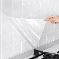 Snkxu Clear Contact Paper, Protection For Kitchen Backsplash Tiles, Cabinets, Walls, And Shelves. Waterproof And Oil-Proof Peel And Stick Covering(15.7X197 Inches)