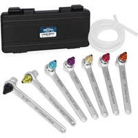Firstinfo F35232 Patented Brake Bleeder Wrench Set 7-12Mm & 3/8-Inch 6 Point Socket Brake Bleeding Wrench Built-In One-Way Check Valve With Oil Drain Hose