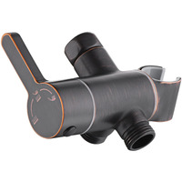 High Pressure All Metal 3 Way Shower Diverter Valve With Hand Shower Holder, G1/2 Shower Head Splitter, Shower Arm Diverter, Bathroom Universal Shower System Replacement Part (Oil Rubbed Bronze)